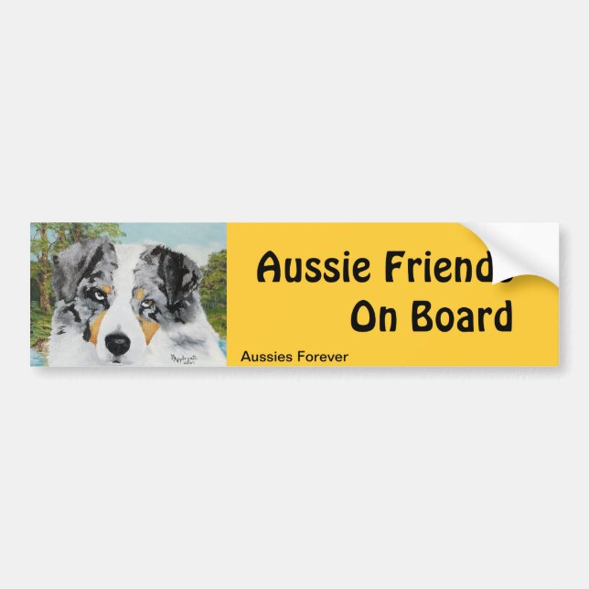Australischer Schäfer blauer Merle Hund Autoaufkleber (Vorne)