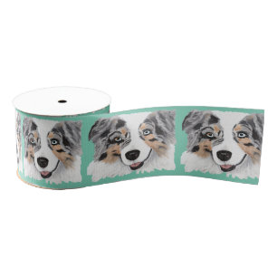 Australischer Schäfer blauer Merle HundeGrosgrain Ripsband
