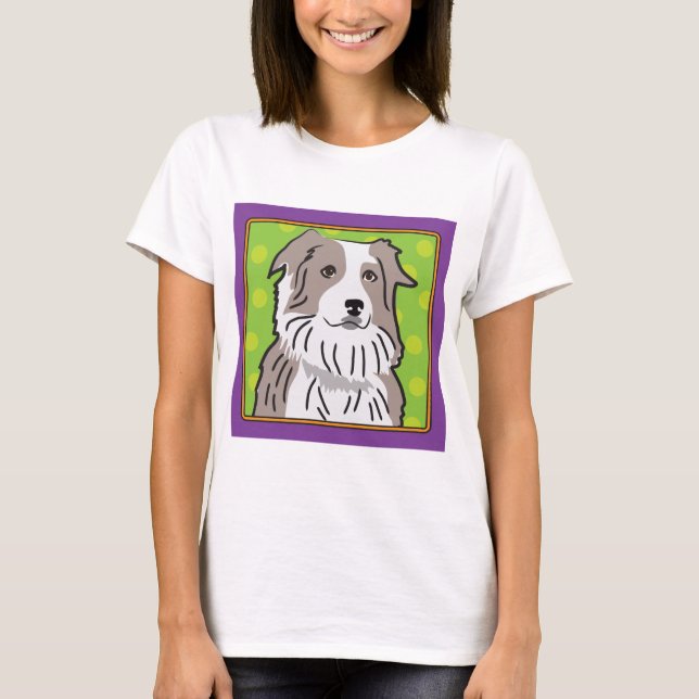Australischer Schäfer-Cartoon T-Shirt (Vorderseite)