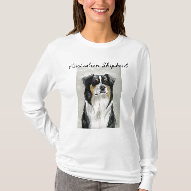 Australischer Schäfer-HundekunstHoodie T-Shirt (Vorderseite)