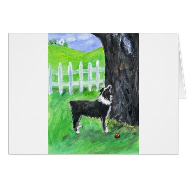 Australischer Schäfer sieht Eichhörnchen (Vorderseite (Horizontal))