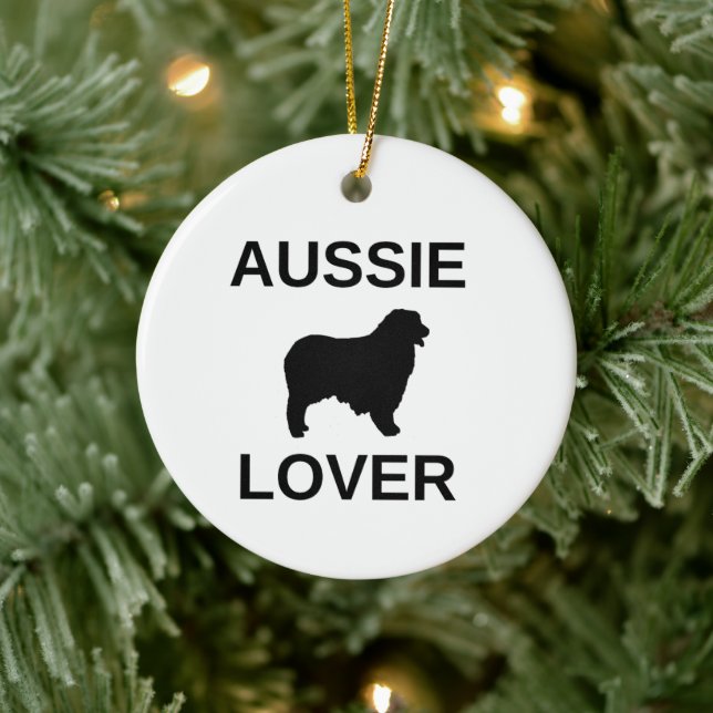australischer Schäferhirte mit doppelseitiger Auss Keramik Ornament (Baum)