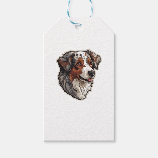 Australischer Schäferhund 1 Geschenkanhänger (Vorderseite)