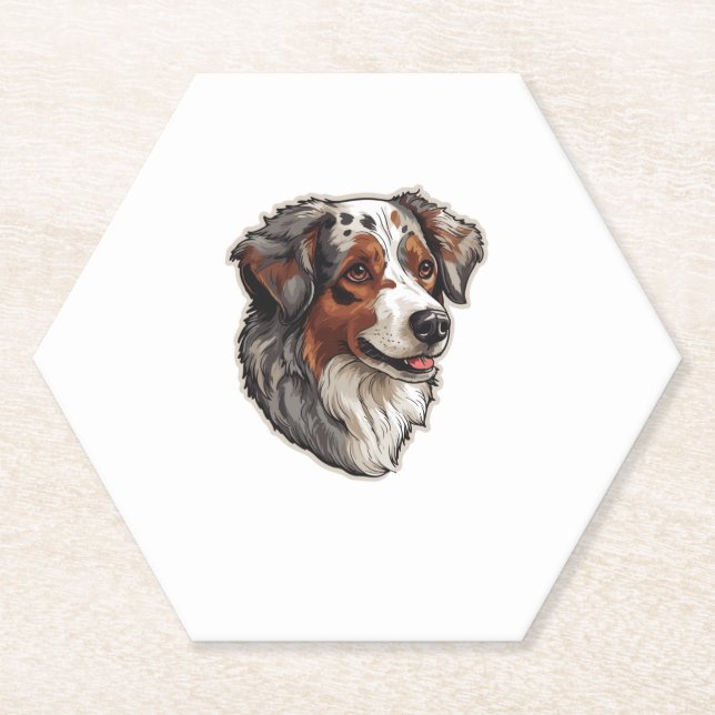 Australischer Schäferhund 1 Untersetzer (Vorderseite)