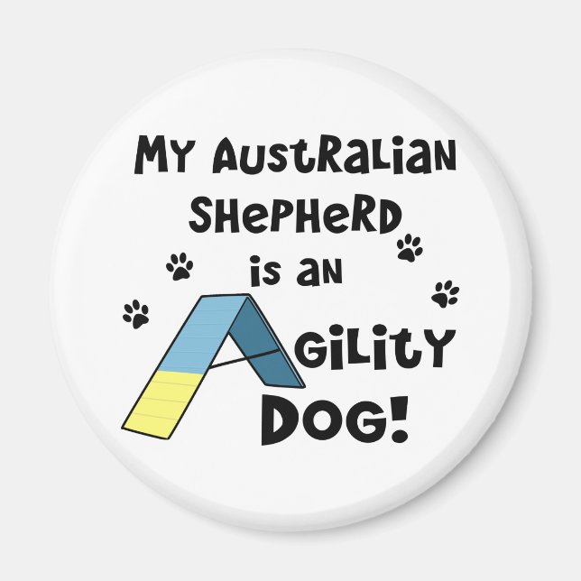 Australischer Schäferhund Agility Dog Magnet (Vorne)