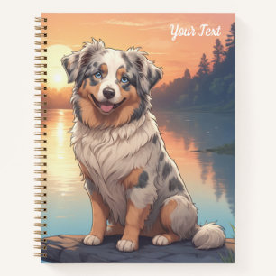 Australischer Schäferhund am See Notizbuch