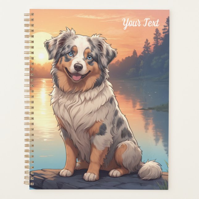 Australischer Schäferhund am See Planer (Vorderseite)