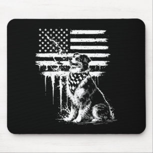 Australischer Schäferhund amerikanische Flagge 4.  Mousepad
