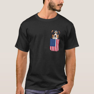 Australischer Schäferhund Amerikanische Flagge Pat T-Shirt