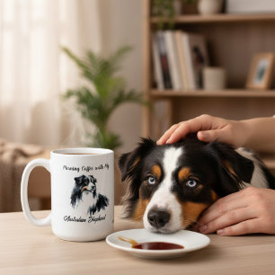 Australischer Schäferhund Aquarell personalisieren Verwandlungstasse