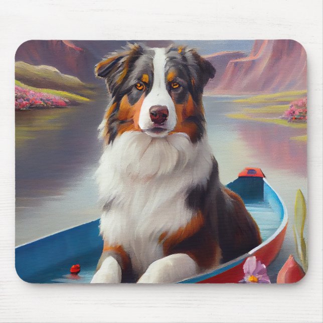Australischer Schäferhund auf Paddle: Ein Landscha Mousepad (Vorne)