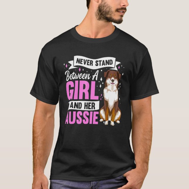 Australischer Schäferhund Aussie Besitzer Mädchen T-Shirt (Vorderseite)