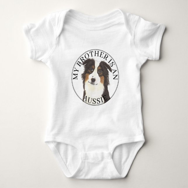 Australischer Schäferhund Big Brother Baby Strampler (Vorderseite)