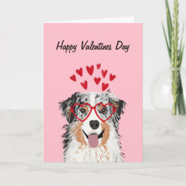 Australischer Schäferhund Blue Merle Valentines Hu Feiertagskarte