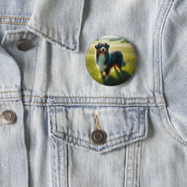 Australischer Schäferhund Button (Beispiel)