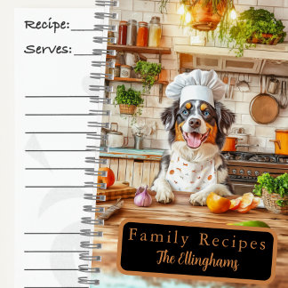 Australischer Schäferhund Chef Spiral Rezeptbuch Notizbuch