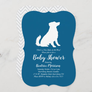 Australischer Schäferhund Dog Baby Dusche Blue Boy Einladung
