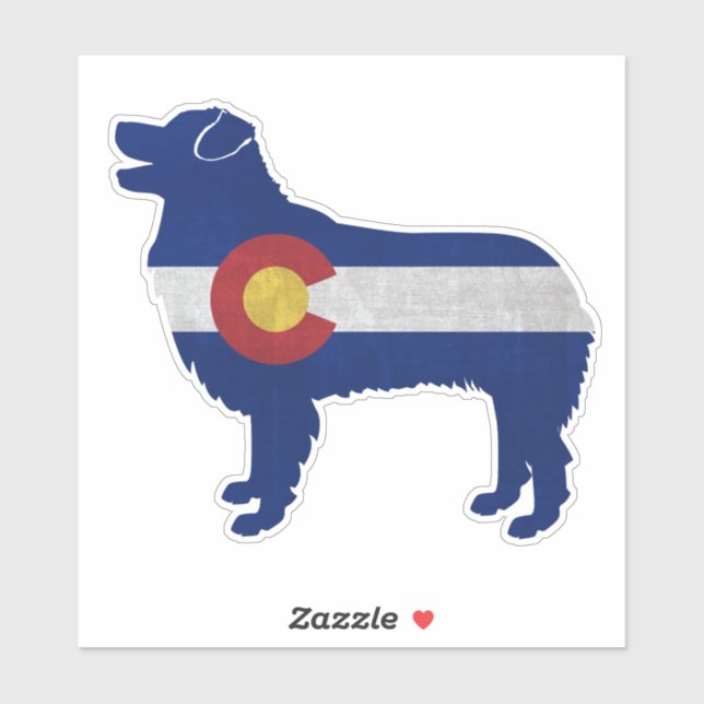 Australischer Schäferhund Dog Breed Colorado Flag Aufkleber (Blatt)