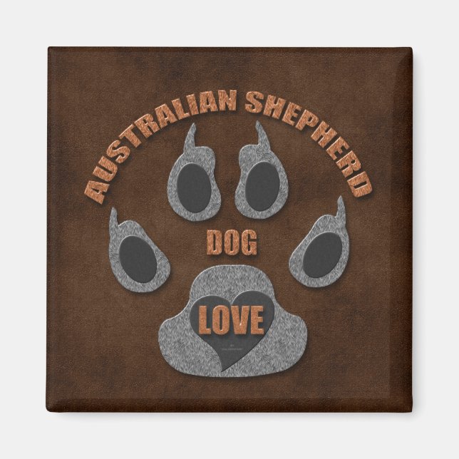 Australischer Schäferhund Dog Breed Magnet (Vorne)