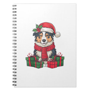 Australischer Schäferhund Dog Christmas Party Holi Notizblock