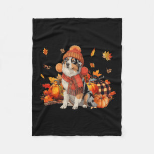 Australischer Schäferhund Dog Fall Scarf Leopard P Fleecedecke