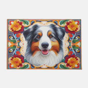 Australischer Schäferhund Dog Floral farbenfrohe G Fußmatte