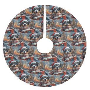 Australischer Schäferhund Dog Roller Untersetzer W Polyester Weihnachtsbaumdecke
