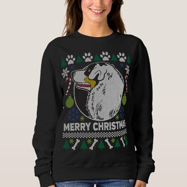 Australischer Schäferhund Dog Ugly Christmas Sweat Sweatshirt (Vorderseite)