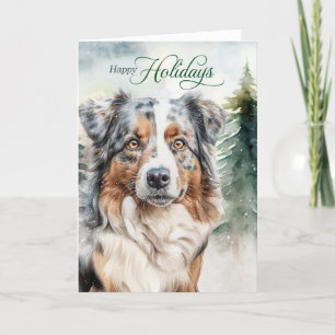 Australischer Schäferhund Dog Woodland Weihnachten