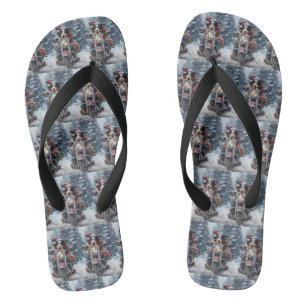 Australischer Schäferhund fährt Motorrad Weihnacht Flip Flops