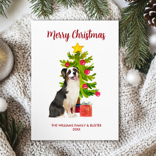 Australischer Schäferhund Familien-Weihnachten  Feiertagskarte