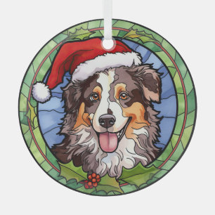 Australischer Schäferhund Festglass Weihnachten Ornament Aus Glas