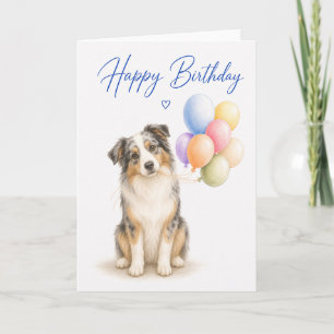 Australischer Schäferhund Geburtstag Karte