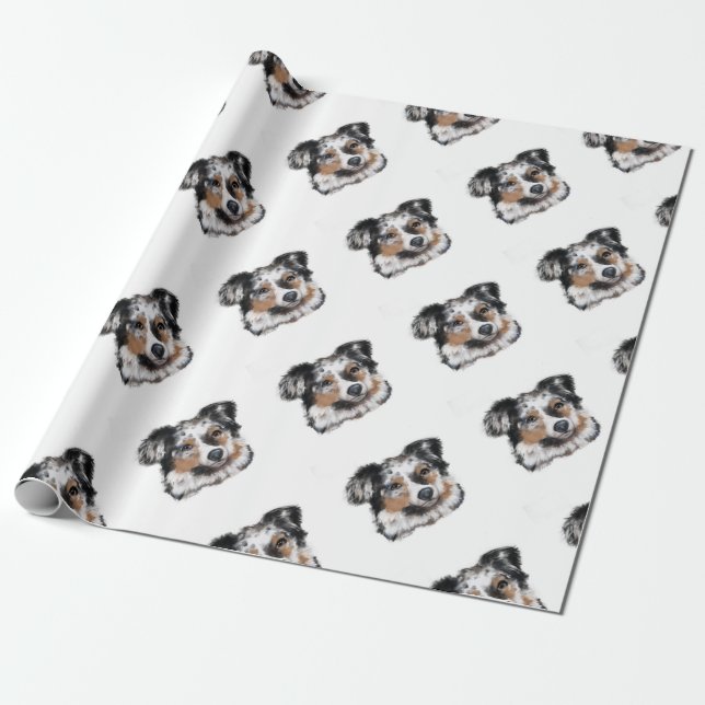 Australischer Schäferhund Geschenkpapier (Ungerollt)