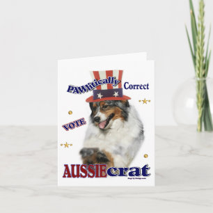 Australischer Schäferhund gibt Mitteilungskarten