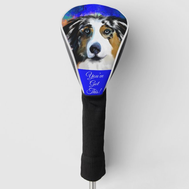 AUSTRALISCHER SCHÄFERHUND GOLF HEADCOVER (Vorderseite)