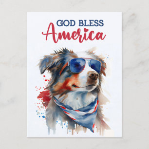 Australischer Schäferhund, Gott segne Amerika Post Postkarte