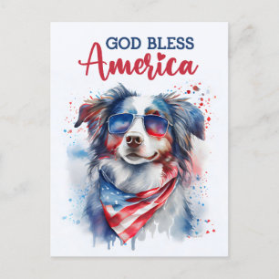 Australischer Schäferhund, Gott segne Amerika Post Postkarte