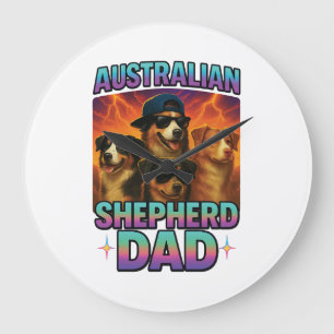 Australischer Schäferhund Große Wanduhr