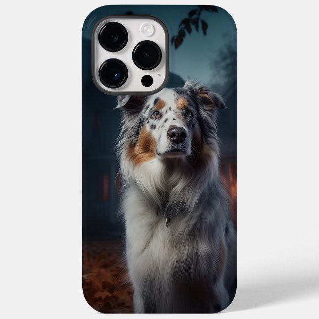 Australischer Schäferhund Halloween Beängstigend Case-Mate iPhone Hülle (Rückseite)