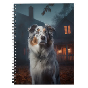 Australischer Schäferhund Halloween Gruselig Notizblock