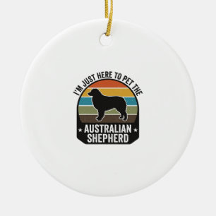 Australischer Schäferhund Haustierliebhaber Vintag Keramik Ornament