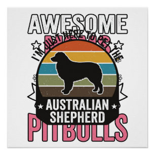 Australischer Schäferhund Haustierliebhaber Vintag Poster