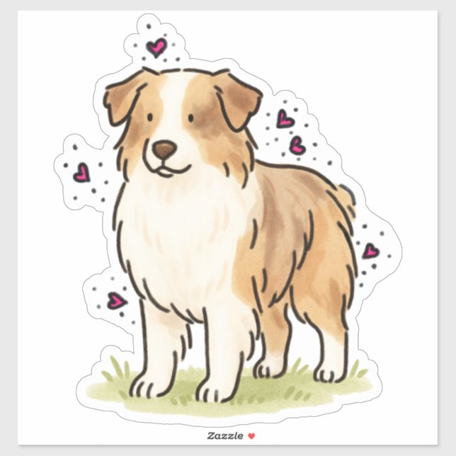 Australischer Schäferhund - Hüten Aufkleber (Blatt)