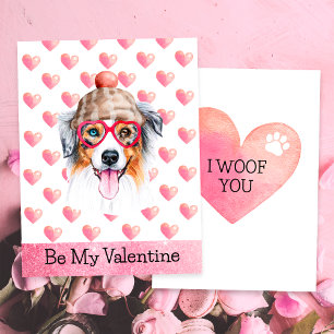 Australischer Schäferhund I Wuff Dich Hund Valenti Feiertagskarte