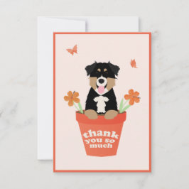 Australischer Schäferhund in Blume Pot Dankeskarte