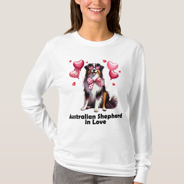 Australischer Schäferhund in Liebe T-Shirt (Vorderseite)