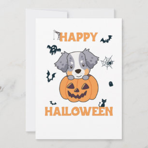 Australischer Schäferhund in Pumpkin Niedlich Happ Feiertagskarte