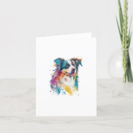 Australischer Schäferhund in Watercolor & Pen Feiertagskarte