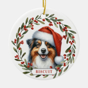 Australischer Schäferhund Keramik-Kreis-Ornament Keramik Ornament
